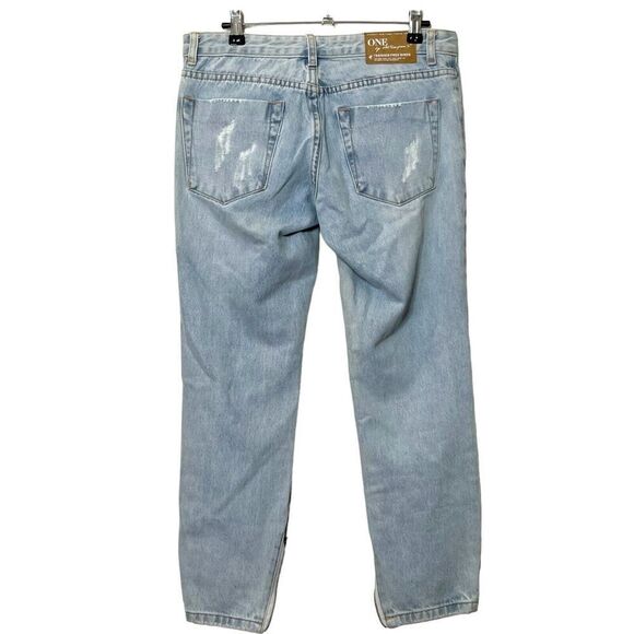 One Teaspoon Free Birds Trashed Rigid Jeans Women’s Size 27 Distressed 7/8 Zip - Picture 3 of 16